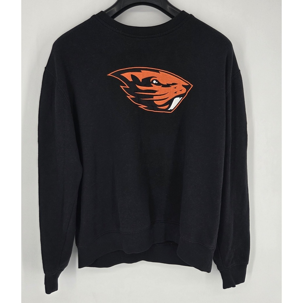 Oregon State Beavers Sweatshirt Size Large Black Colosseum Pullover Embroidered
